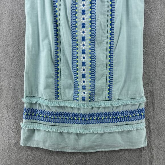 Vineyard Vines Dress Women 0 Crystal Blue Embroidered Shift Boat Neck Short New - Picture 4 of 13